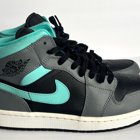 Jordan 1 Mid Grey Aqua - Picture 5 of 7